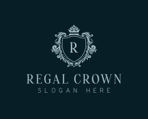 Royalty Shield Wreath logo design