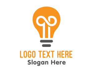 Loop - Infinity Light Bulb logo design