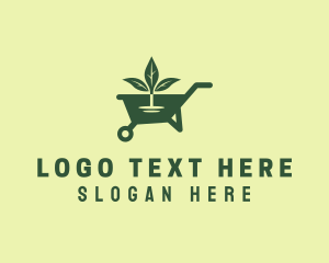 Lawn Care - Lawn Wheelbarrow Leaf logo design