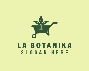 Landscaping - Lawn Wheelbarrow Leaf logo design