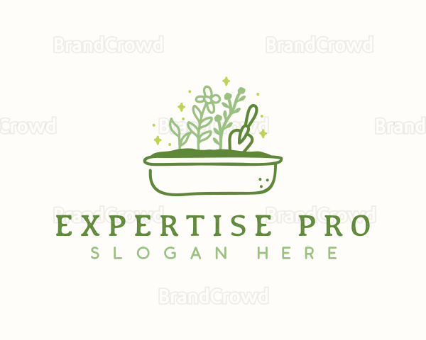 Plant Bed Trowel Garden Logo