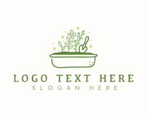 Plant Bed Trowel Garden Logo