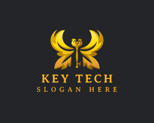 Luxury Butterfly Key logo design