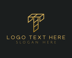 Letter T - Construction Industrial Steel logo design