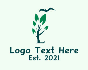 Environmental Conservation - Nature Tree Bird logo design