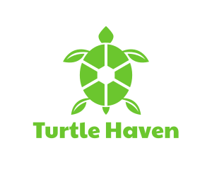 Turtle - Green Leaf Turtle logo design