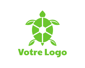 Save The Earth - Green Leaf Turtle logo design