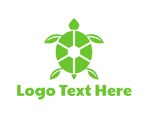Green - Green Leaf Turtle logo design