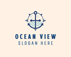 Sea Navigation Compass logo design