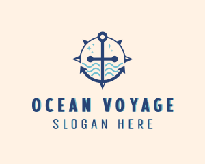 Sea Navigation Compass logo design