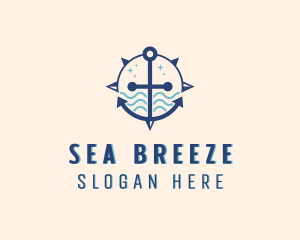 Sea Navigation Compass logo design