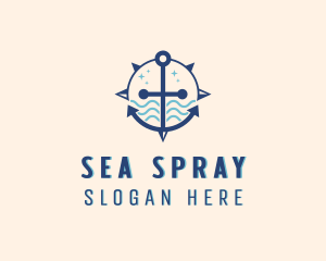 Sea Navigation Compass logo design