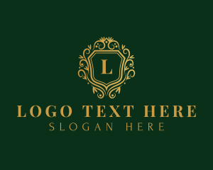 High End - Golden Royalty Shield logo design