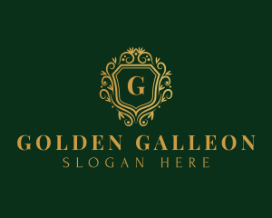 Golden Royalty Shield logo design