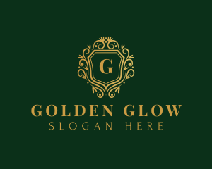 Golden Royalty Shield logo design