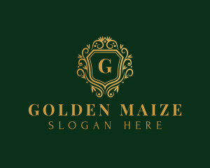 Golden Royalty Shield logo design