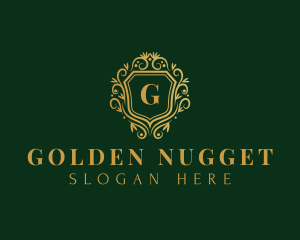 Golden Royalty Shield logo design