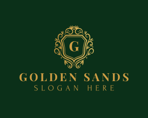 Golden Royalty Shield logo design