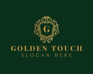 Golden Royalty Shield logo design