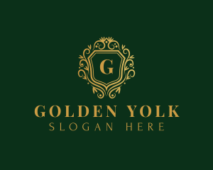 Golden Royalty Shield logo design