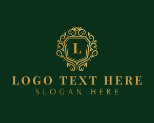 Victorian - Golden Royalty Shield logo design