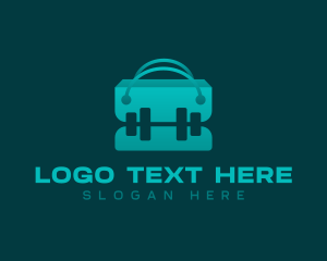 Retail - Dumbbell Shopping Bag logo design