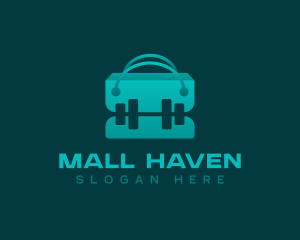 Dumbbell Shopping Bag logo design