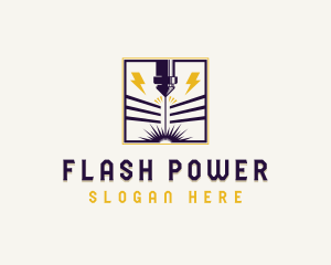 Lightning Flash CNC Laser logo design