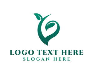 Sprout - Natural Organic Leaf logo design