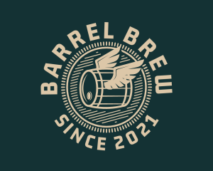 Winged Barrel Badge  logo design