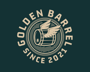 Winged Barrel Badge  logo design