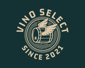 Sommelier - Winged Barrel Badge logo design