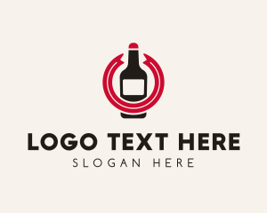 Ribbon - Wine Liquor Bottle logo design