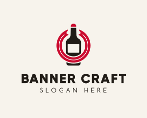 Wine Liquor Bottle  logo design