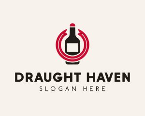 Wine Liquor Bottle  logo design