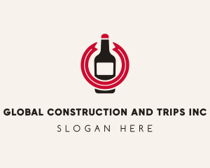 Alcohol - Wine Liquor Bottle logo design
