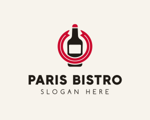 Wine Liquor Bottle  logo design