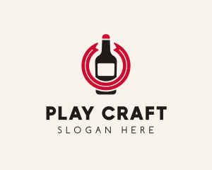 Wine Liquor Bottle  logo design