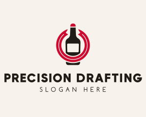 Wine Liquor Bottle  logo design