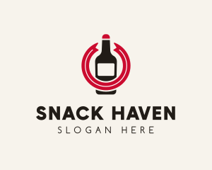 Wine Liquor Bottle  logo design