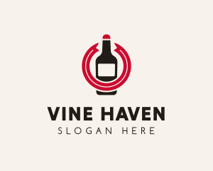 Wine Liquor Bottle  logo design