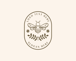 Honey - Floral Honey Bee logo design
