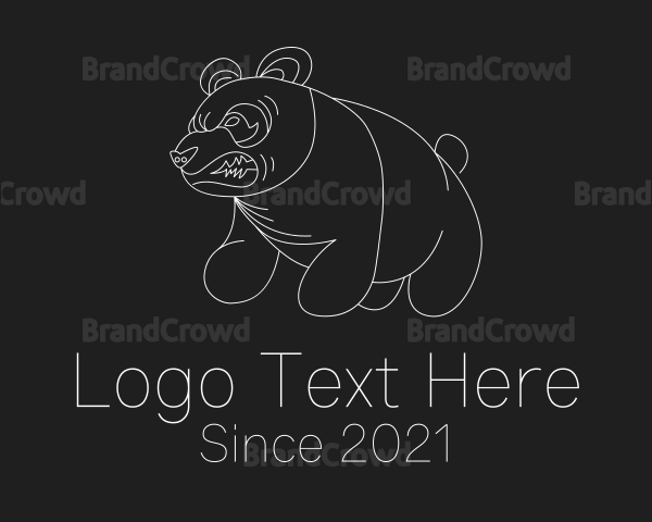 Angry Cartoon Panda Logo