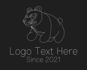 Line - Angry Cartoon Panda logo design