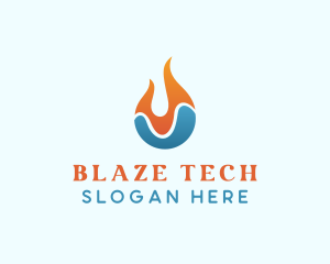 Ice Fire Hvac logo design