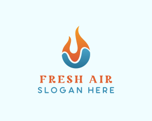 Ice Fire Hvac logo design