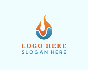 Heating - Ice Fire Hvac logo design