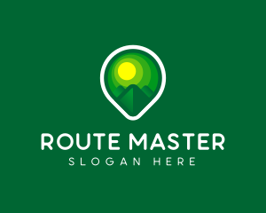 Tourism Mountain GPS Travel logo design