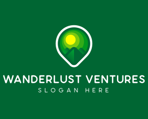 Tourism Mountain GPS Travel logo design