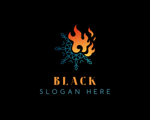Snowflake Fire Flame Logo
